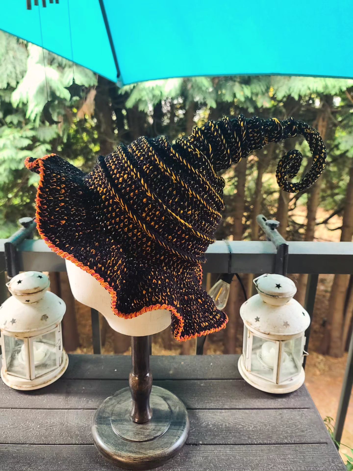 *Witchy Hat- Black & Yellow/Orange