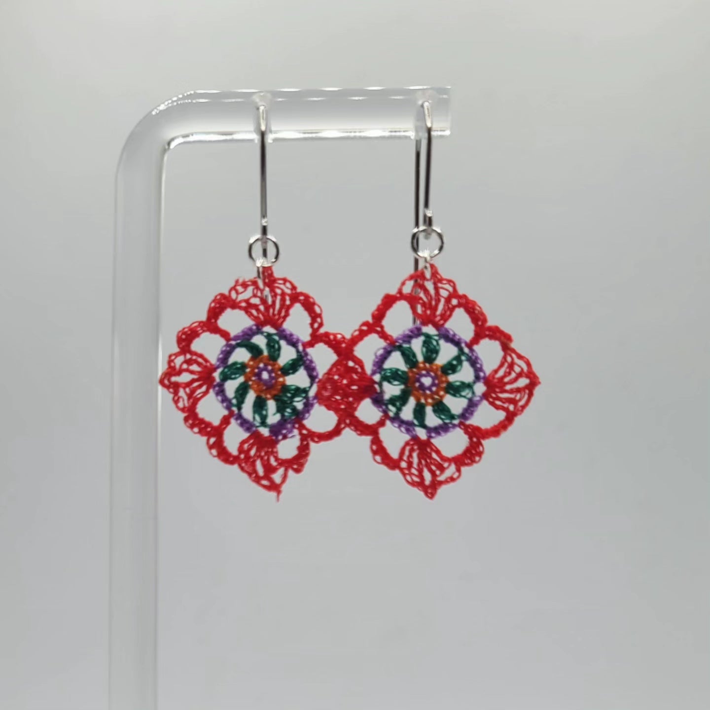 *Micro red granny squares*