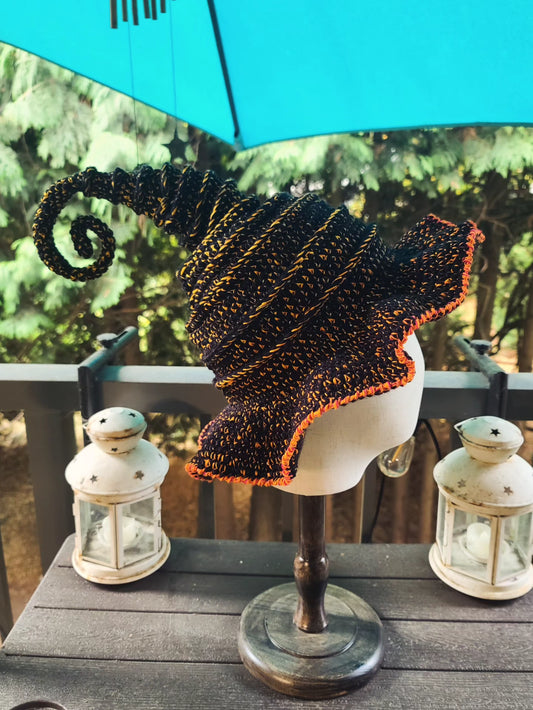 *Witchy Hat- Black & Yellow/Orange