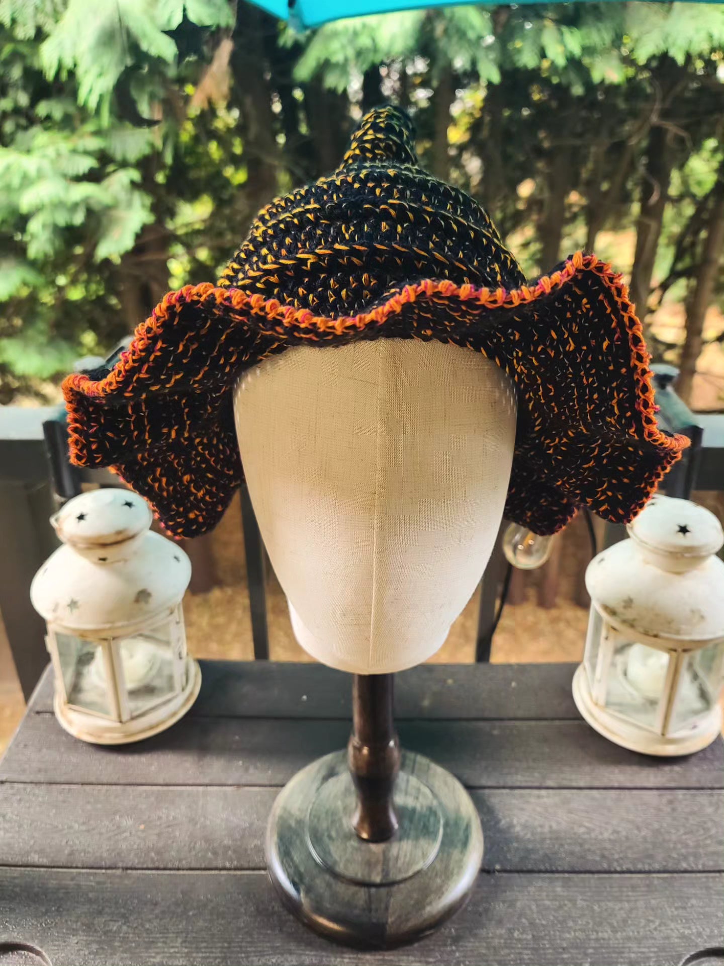 *Witchy Hat- Black & Yellow/Orange
